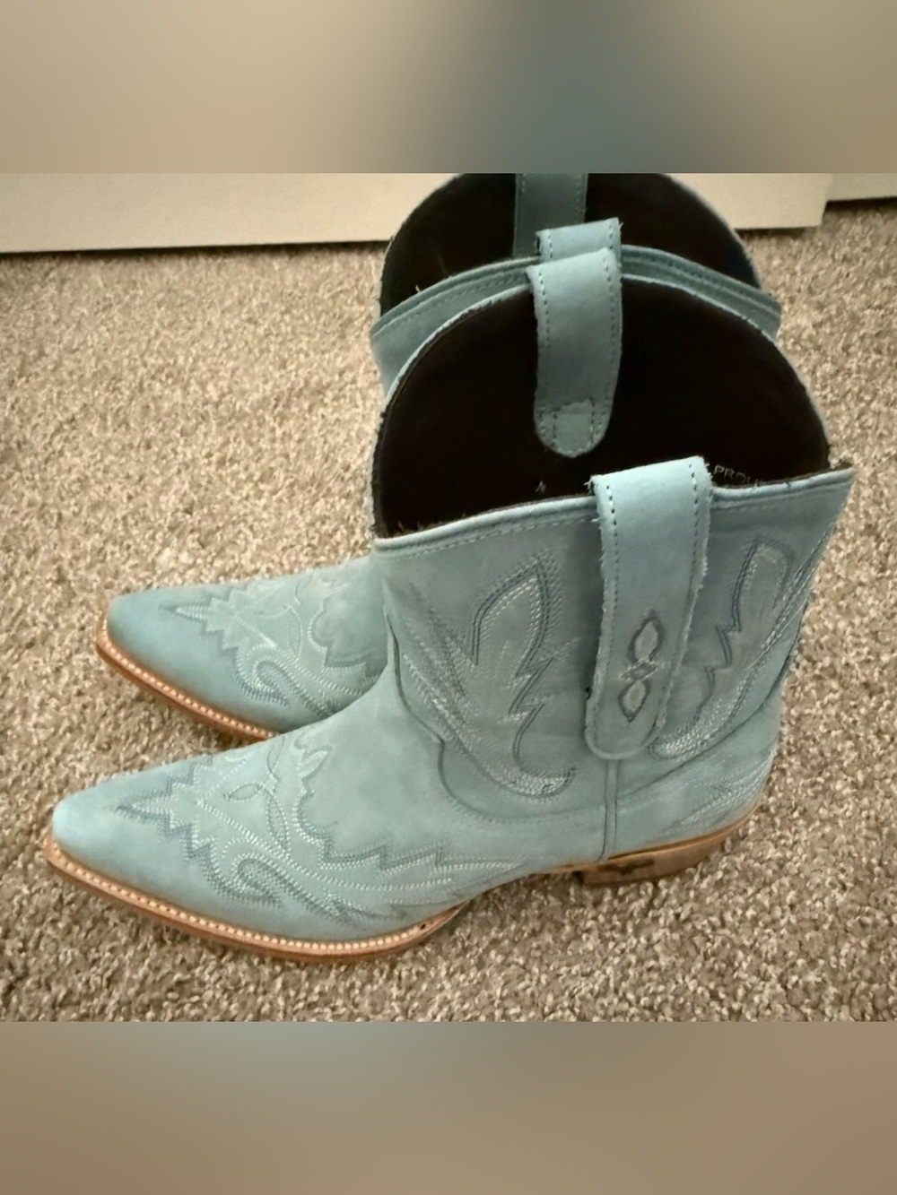 Lane Lexington Bootie Powder Blue Leather Western Cowboy Boots Size 8.5 NWT - Picture 7 of 8